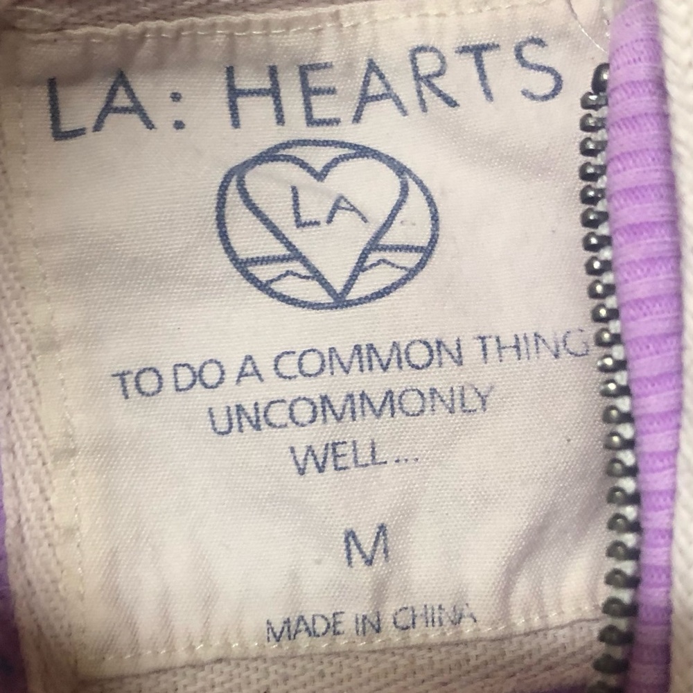 LA Hearts Pink Zip Hoodie Sweatshirt PAC Sun Medium - Picture 5 of 6